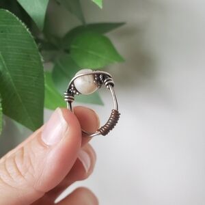 Agate Silver Wire Wrapped Ring